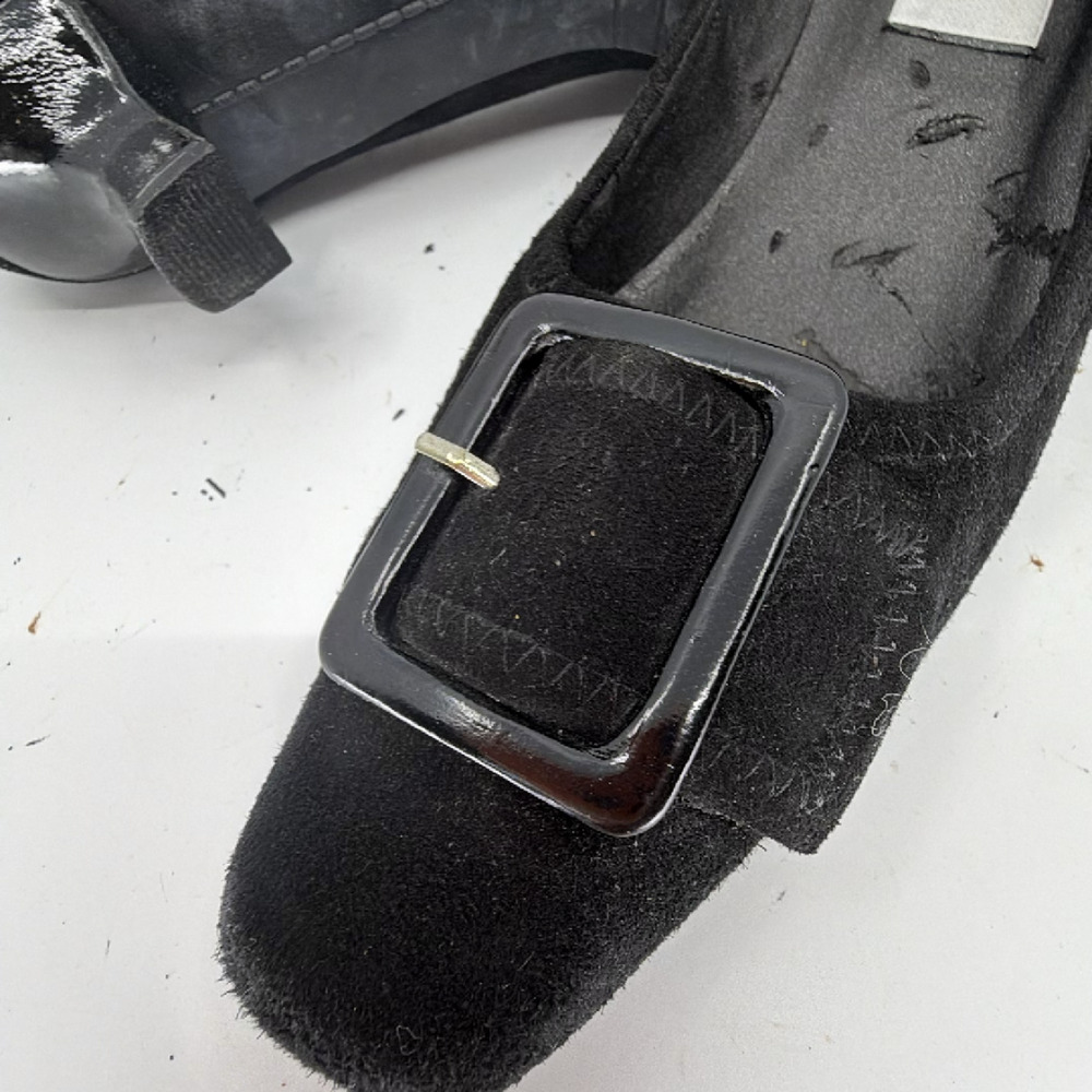 Jildor Vintage Buckle Black Suede 8.5N Pump - Picture 8 of 8